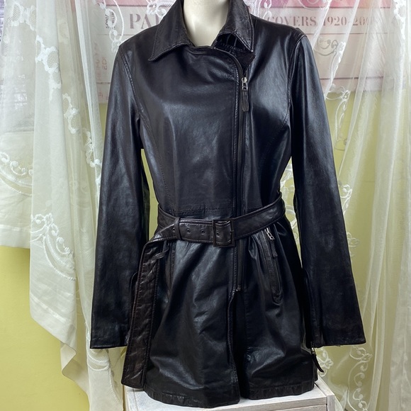 Bod and Christensen 90’s Brown Leather Jacket - Picture 2 of 14